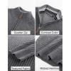 imagePJ PAUL JONES Mens Quarter Zip Pullover Sweaters Casual Knit Twill Texture SweaterGrey