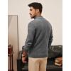 imagePJ PAUL JONES Mens Quarter Zip Pullover Sweaters Casual Knit Twill Texture SweaterGrey