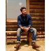 imagePJ PAUL JONES Mens Quarter Zip Pullover Sweaters Casual Knit Twill Texture SweaterNavy Blue