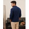 imagePJ PAUL JONES Mens Quarter Zip Pullover Sweaters Casual Knit Twill Texture SweaterNavy Blue