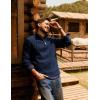 imagePJ PAUL JONES Mens Quarter Zip Pullover Sweaters Casual Knit Twill Texture SweaterNavy Blue