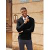 imagePJ PAUL JONES Mens Quarter Zip Pullover Sweaters Casual Texture Mock Neck Polo SweaterBlack