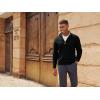imagePJ PAUL JONES Mens Quarter Zip Pullover Sweaters Casual Texture Mock Neck Polo SweaterBlack
