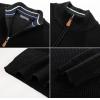 imagePJ PAUL JONES Mens Quarter Zip Pullover Sweaters Casual Texture Mock Neck Polo SweaterBlack