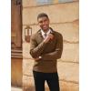 imagePJ PAUL JONES Mens Quarter Zip Pullover Sweaters Casual Texture Mock Neck Polo SweaterCoffee