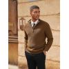 imagePJ PAUL JONES Mens Quarter Zip Pullover Sweaters Casual Texture Mock Neck Polo SweaterCoffee