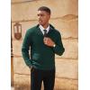 imagePJ PAUL JONES Mens Quarter Zip Pullover Sweaters Casual Texture Mock Neck Polo SweaterDark Green