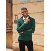 imagePJ PAUL JONES Mens Quarter Zip Pullover Sweaters Casual Texture Mock Neck Polo SweaterDark Green