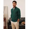 imagePJ PAUL JONES Mens Quarter Zip Pullover Sweaters Casual Texture Mock Neck Polo SweaterDark Green