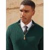 imagePJ PAUL JONES Mens Quarter Zip Pullover Sweaters Casual Texture Mock Neck Polo SweaterDark Green