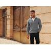 imagePJ PAUL JONES Mens Quarter Zip Pullover Sweaters Casual Texture Mock Neck Polo SweaterGrey