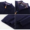 imagePJ PAUL JONES Mens Quarter Zip Pullover Sweaters Casual Texture Mock Neck Polo SweaterNavy Blue