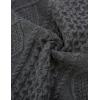 imagePJ PAUL JONES Mens Sweater Military Cable Knit Crewneck Vintage Long Sleeve Pulllover Sweaters with Suede PatchworkDark Grey