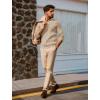 imagePJ PAUL JONES Mens Sweater V Neck Slim Fit Pullover Sweater Ribbed Textured Polo SweatersApricot
