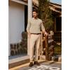 imagePJ PAUL JONES Mens Sweater V Neck Slim Fit Pullover Sweater Ribbed Textured Polo SweatersApricot