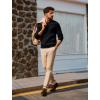 imagePJ PAUL JONES Mens Sweater V Neck Slim Fit Pullover Sweater Ribbed Textured Polo SweatersBlack