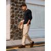 imagePJ PAUL JONES Mens Sweater V Neck Slim Fit Pullover Sweater Ribbed Textured Polo SweatersBlack