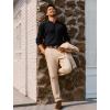 imagePJ PAUL JONES Mens Sweater V Neck Slim Fit Pullover Sweater Ribbed Textured Polo SweatersBlack