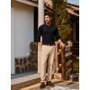 imagePJ PAUL JONES Mens Sweater V Neck Slim Fit Pullover Sweater Ribbed Textured Polo SweatersBlack