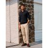 imagePJ PAUL JONES Mens Sweater V Neck Slim Fit Pullover Sweater Ribbed Textured Polo SweatersBlack