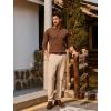 imagePJ PAUL JONES Mens Sweater V Neck Slim Fit Pullover Sweater Ribbed Textured Polo SweatersCoffee