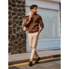 imagePJ PAUL JONES Mens Sweater V Neck Slim Fit Pullover Sweater Ribbed Textured Polo SweatersCoffee