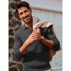 imagePJ PAUL JONES Mens Sweater V Neck Slim Fit Pullover Sweater Ribbed Textured Polo SweatersDark Grey