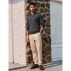 imagePJ PAUL JONES Mens Sweater V Neck Slim Fit Pullover Sweater Ribbed Textured Polo SweatersDark Grey