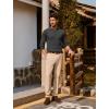 imagePJ PAUL JONES Mens Sweater V Neck Slim Fit Pullover Sweater Ribbed Textured Polo SweatersDark Grey