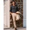 imagePJ PAUL JONES Mens Sweater V Neck Slim Fit Pullover Sweater Ribbed Textured Polo SweatersDark Grey