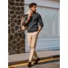 imagePJ PAUL JONES Mens Sweater V Neck Slim Fit Pullover Sweater Ribbed Textured Polo SweatersDark Grey