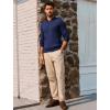 imagePJ PAUL JONES Mens Sweater V Neck Slim Fit Pullover Sweater Ribbed Textured Polo SweatersNavy Blue