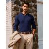 imagePJ PAUL JONES Mens Sweater V Neck Slim Fit Pullover Sweater Ribbed Textured Polo SweatersNavy Blue