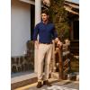 imagePJ PAUL JONES Mens Sweater V Neck Slim Fit Pullover Sweater Ribbed Textured Polo SweatersNavy Blue