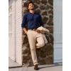 imagePJ PAUL JONES Mens Sweater V Neck Slim Fit Pullover Sweater Ribbed Textured Polo SweatersNavy Blue