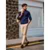 imagePJ PAUL JONES Mens Sweater V Neck Slim Fit Pullover Sweater Ribbed Textured Polo SweatersNavy Blue