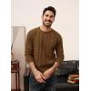 imagePJ PAUL JONES Mens Sweaters Casual Crewneck Cable Knit Pullover SweaterCoffee