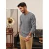 imagePJ PAUL JONES Mens Sweaters Casual Crewneck Cable Knit Pullover SweaterDark Grey