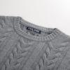 imagePJ PAUL JONES Mens Sweaters Casual Crewneck Cable Knit Pullover SweaterDark Grey