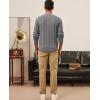imagePJ PAUL JONES Mens Sweaters Casual Crewneck Cable Knit Pullover SweaterDark Grey