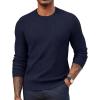 imagePJ PAUL JONES Mens Crewneck Sweaters Slim Fit Lightweight Knit Pullover Sweaters for CasualNavy Blue