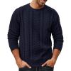imagePJ PAUL JONES Mens Sweaters Casual Crewneck Cable Knit Pullover SweaterNavy Blue