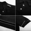 imagePJ PAUL JONES Mens Knit Polo Shirts Short Sleeve Textured Polo Shirts Sretchy Regular FitBlack