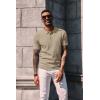 imagePJ PAUL JONES Mens Knit Polo Shirts Short Sleeve Textured Polo Shirts Sretchy Regular FitCamel