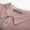 imagePJ PAUL JONES Mens Knit Polo Shirts Short Sleeve Textured Polo Shirts Sretchy Regular FitDusty Pink