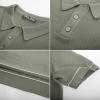 imagePJ PAUL JONES Mens Knit Polo Shirts Short Sleeve Textured Polo Shirts Sretchy Regular FitGreen Khaki