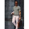 imagePJ PAUL JONES Mens Knit Polo Shirts Short Sleeve Textured Polo Shirts Sretchy Regular FitGreen Khaki
