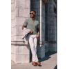 imagePJ PAUL JONES Mens Knit Polo Shirts Short Sleeve Textured Polo Shirts Sretchy Regular FitGreen Khaki