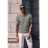 imagePJ PAUL JONES Mens Knit Polo Shirts Short Sleeve Textured Polo Shirts Sretchy Regular FitGreen Khaki