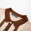 imagePJ PAUL JONES Mens Polo Shirts Vintage Striped Button Down Knitted Golf ShirtsApricotvintage